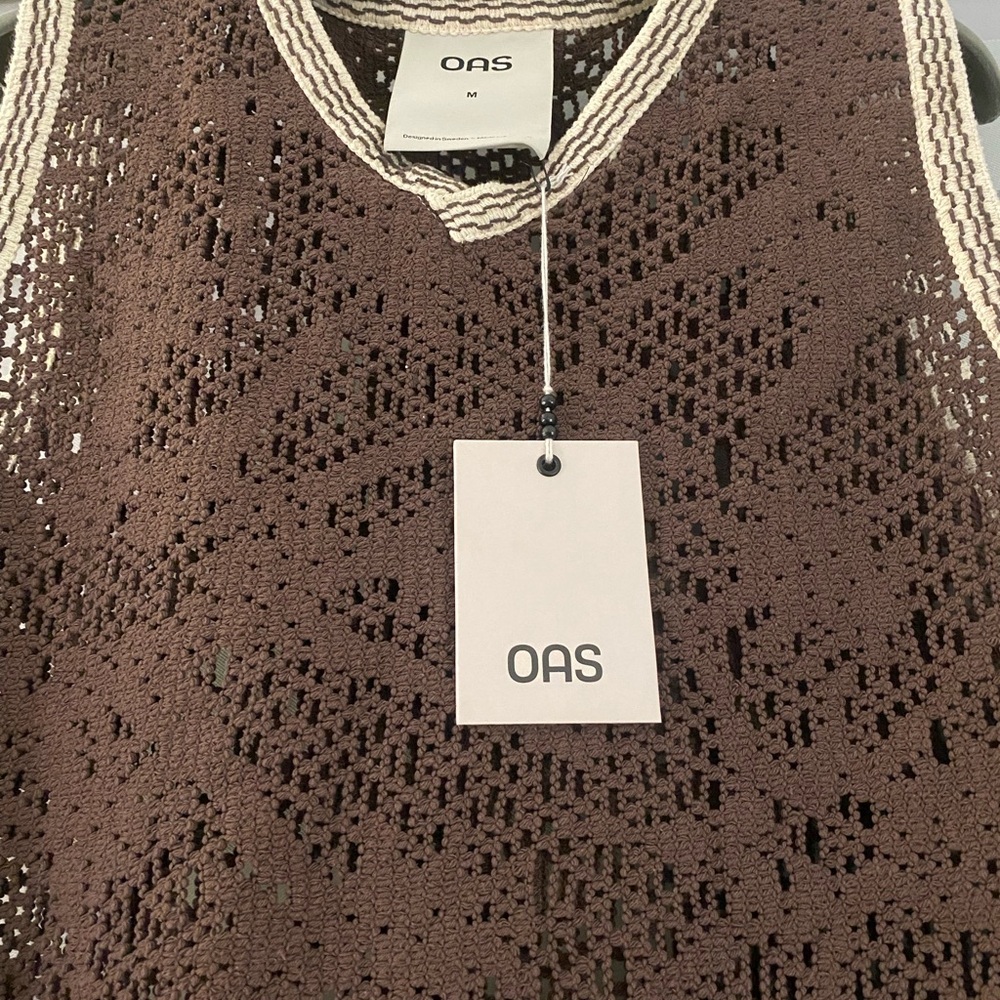 OAS Chocolate Crochet Tank Top